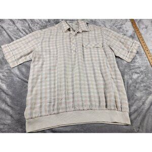 Vintage D'Avila Polo Casual Shirt 2XLT Rockabilly Short Sleeve Plaid Made In USA